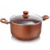 Better Chef 3 qt. Round Aluminum Ceramic Nonstick Dutch Oven in Copper with Glass Lid