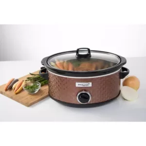 Brentwood Appliances Diamond 7 Qt. Copper Slow Cooker with Tempered Glass Lid