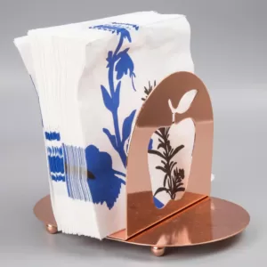 Creative Home Copper Plated Metal Napkin Holder Table Top Tissue Dispenser for Kitchen Dinning Table Decoration