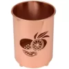 Creative Home Deluxe Copper Plated Metal Utensil Holder Kitchen Tool Crock with Laser Cut Lemon Motif