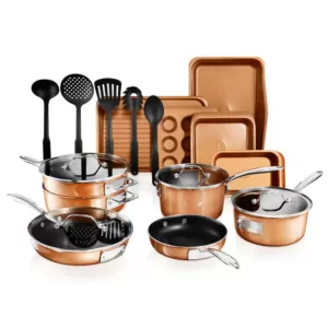 Gotham Steel StackMaster 21- Piece Aluminum Cast Textured Ceramic Nonstick Cookware Set