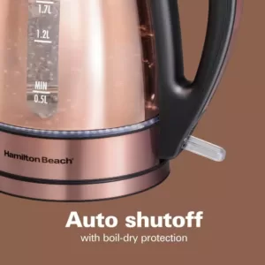 Hamilton Beach 7-Cup Copper Glass Cordless Electric Kettle