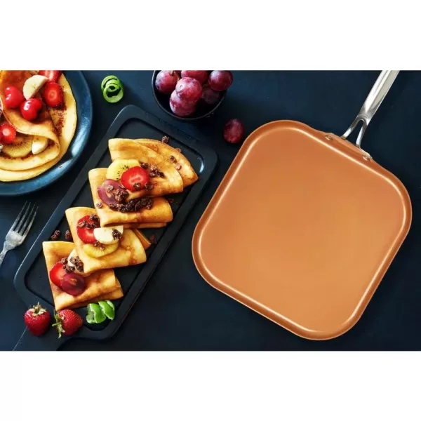 MasterPan Original Copper Pan 11 in. Aluminum Nonstick Griddle in Copper