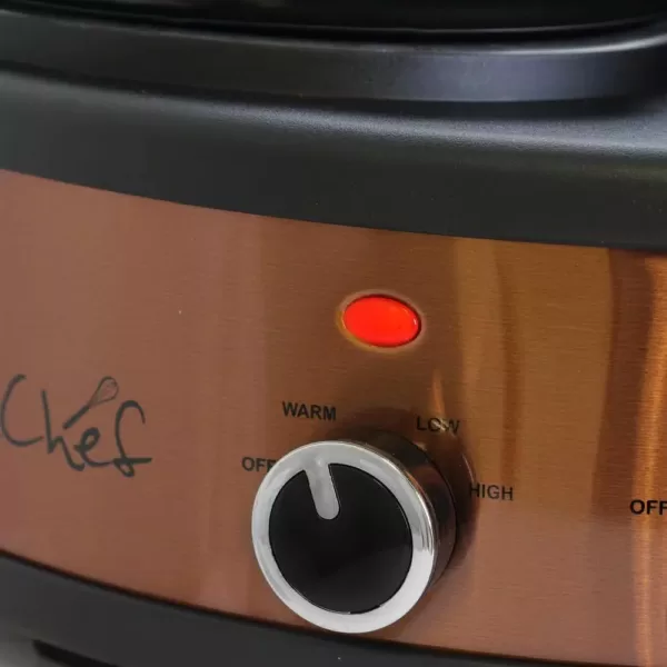 MegaChef Triple 4.5 Qt. Copper Slow Cooker with Glass Lids