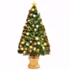 Costway 4 ft. Pre-Lit Christmas Tree Fiber Optical Firework with Ornaments and Gold Top Star