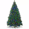 Costway 7.5 ft. Pre-Lit Dense Artificial Christmas Tree Hinged with 550 Multi-Color Lights and Stand