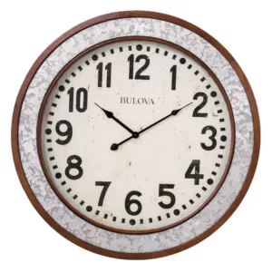 Bulova Cherry Wood Round 24 in. Wall Clock