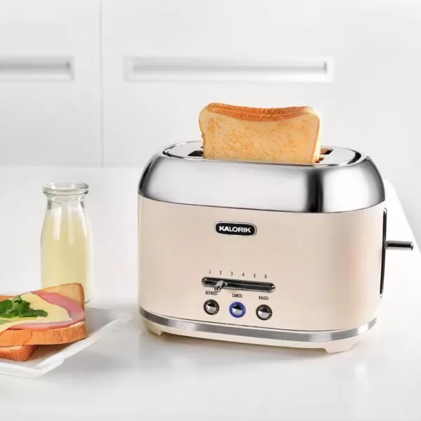 KALORIK Retro 2-Slice Cream Wide Slot Toaster