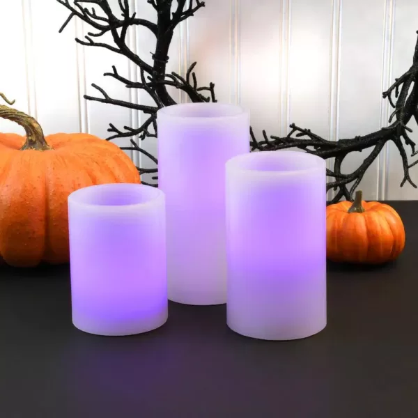 LUMABASE Round Flameless Candle Set (Set of 3)