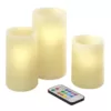 LUMABASE Round Flameless Candle Set (Set of 3)