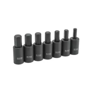 Crescent 1/2 in. Drive Hex Bit Impact Metric Socket Set (7-Pieces)