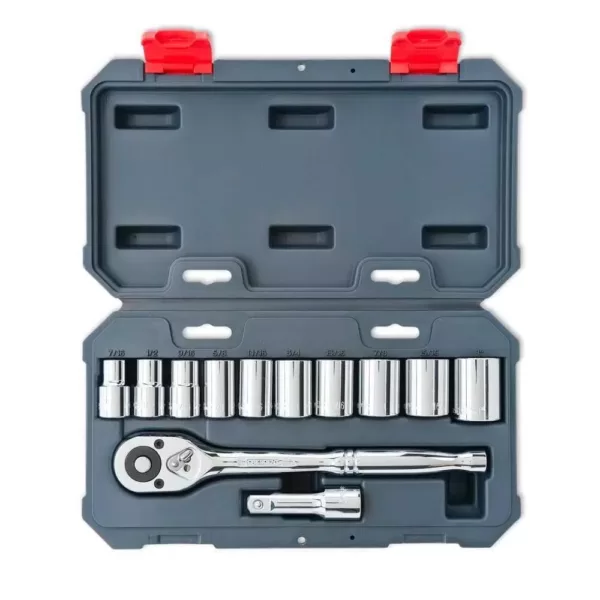 Crescent 1/2 in. Drive 12-Point SAE Ratchet and Socket Set (12-Piece)