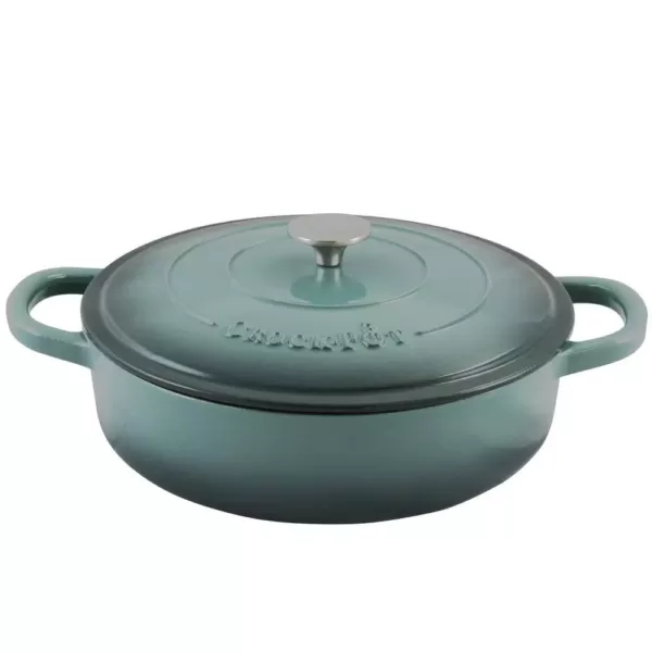 Crock-Pot Artisan 5 Qt. Enameled Cast Iron Round Braiser Pan with Self Basting Lid