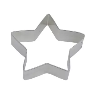 CybrTrayd 12-Piece 4.5 in. Star Tinplated Steel Cookie Cutter & Cookie Recipe