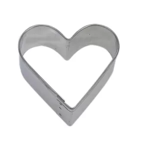 CybrTrayd 12-Piece 2 in. Heart Tinplated Steel Cookie Cutter & Cookie Recipe