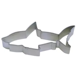 CybrTrayd 12-Piece 4.5 in. Shark Tinplated Steel Cookie Cutter & Cookie Recipe