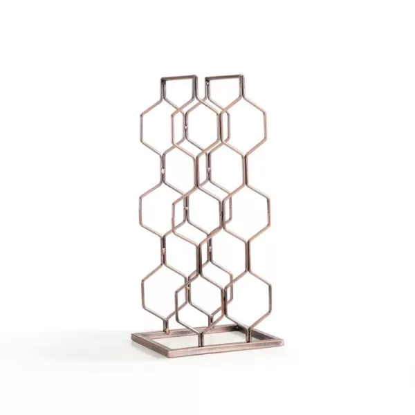 DANYA B Copper Electroplated 8-Bottle Wine Rack