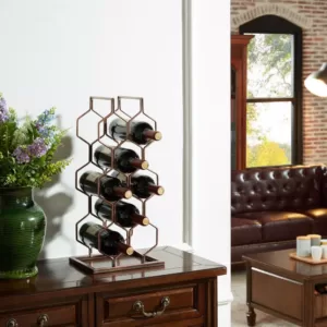 DANYA B Copper Electroplated 8-Bottle Wine Rack