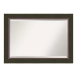 Amanti Art Milano 43 in. W x 31 in. H Framed Rectangular Beveled Edge Bathroom Vanity Mirror in Dark Bronze