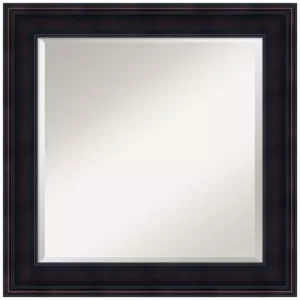 Amanti Art Annatto 25 in. W x 25 in. H Framed Square Beveled Edge Bathroom Vanity Mirror in Dark Brown Mahogany