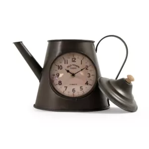 Zentique Dark Grey Distressed Iron Pitcher Table Clock