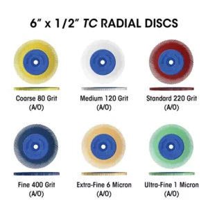 Dedeco Sunburst 2 in. 3-PLY Radial Discs 1/4 in. Arbor Thermoplastic Cleaning and Polishing Tool, X-Fine 6 Micron (1-Pack)