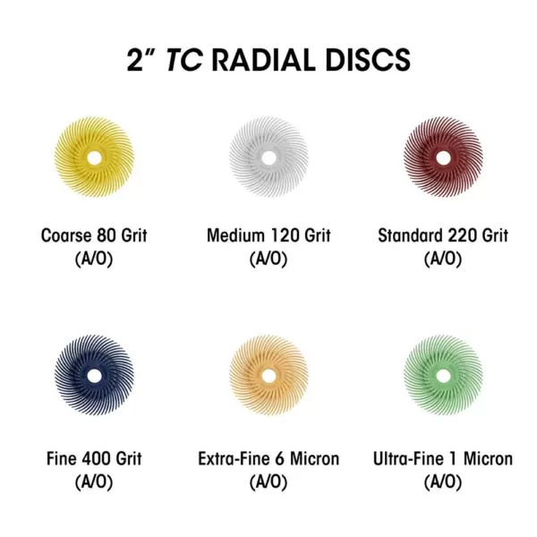 Dedeco Sunburst 5/8 in. Radial Discs - 1/16 in. Arbor Rotary Cleaning and Polishing Assortment (86-Piece)