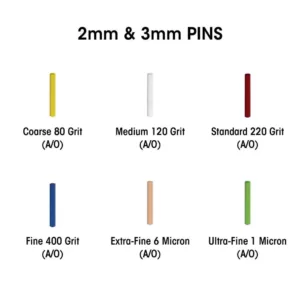 Dedeco Sunburst - 3 mm Pins -Thermoplastic Cleaning Polishing Tool Set, Assorted: 8 Each 6 Grit 7083 Mandrel (49-Piece)