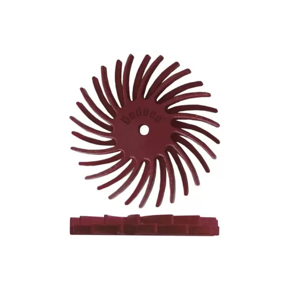 Dedeco Sunburst 7/8 in. Dual Radial Discs - 1/16 in. Standard 220-Grit Arbor Rotary Cleaning and Polishing Tool (12-Pack)