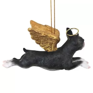 Design Toscano 2.5 in. Honor the Pooch Boston Terrier Holiday Dog Angel Ornament