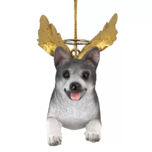 Design Toscano 2.5 in. Honor the Pooch Siberian Husky Holiday Dog Angel Ornament