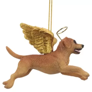 Design Toscano 3 in. Honor the Pooch Golden Retriever Holiday Dog Angel Ornament