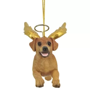 Design Toscano 3 in. Honor the Pooch Golden Retriever Holiday Dog Angel Ornament