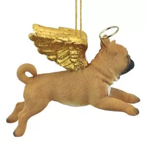 Design Toscano 3 in. Honor the Pooch Pug Holiday Dog Angel Ornament