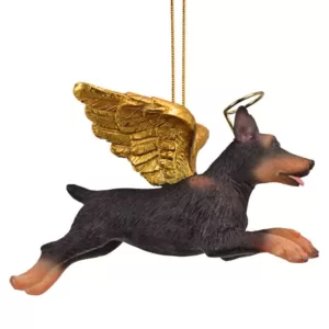 Design Toscano 2.5 in. Honor the Pooch Doberman Holiday Dog Angel Ornament