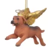 Design Toscano 3 in. Honor the Pooch Dachshund Holiday Dog Angel Ornament