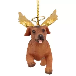 Design Toscano 3 in. Honor the Pooch Dachshund Holiday Dog Angel Ornament