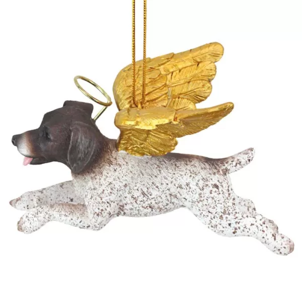 Design Toscano 3 in. Honor the Pooch Pointer Holiday Dog Angel Ornament