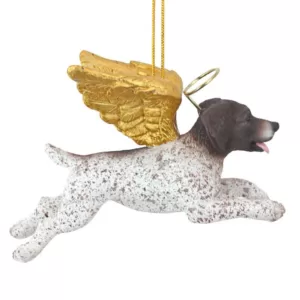 Design Toscano 3 in. Honor the Pooch Pointer Holiday Dog Angel Ornament