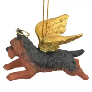 Design Toscano 2.5 in. Honor the Pooch Yorkie Holiday Dog Angel Ornament