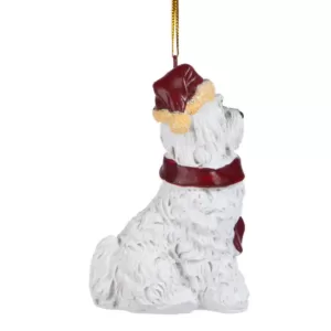 Design Toscano 3.5 in. Maltese Holiday Dog Ornament Sculpture