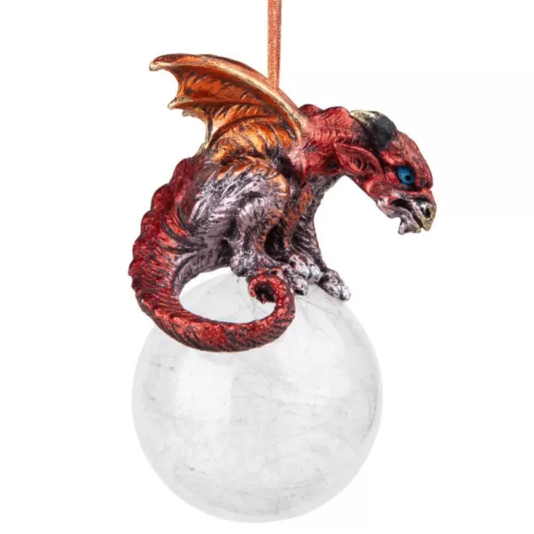 Design Toscano 3.5 in. The Pensive Percher Dragon 2018 Collectible Holiday Ornament