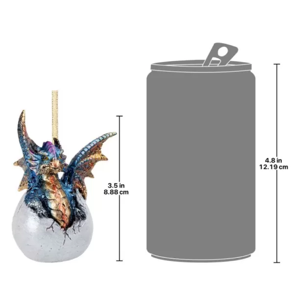 Design Toscano 3.5 in. Hard Boiled Dragon Hatchling Holiday Ornament