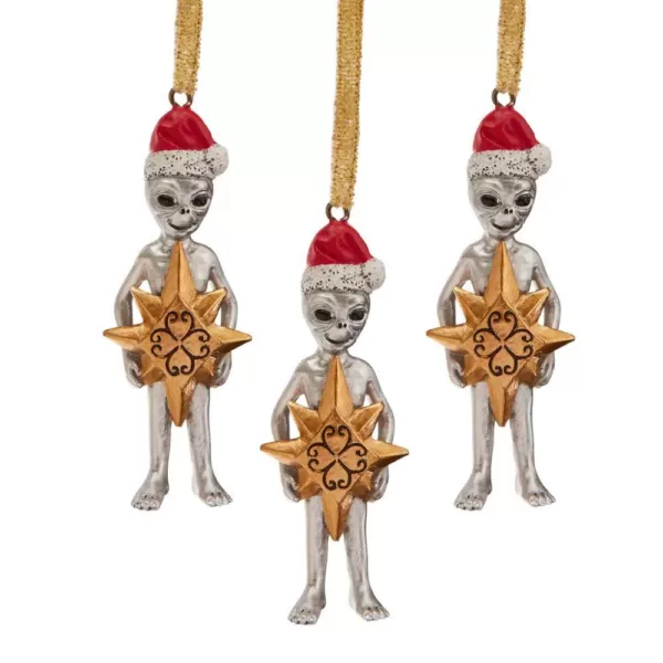 Design Toscano 3 in. Wiseman Star Christmas Alien Holiday Ornament (3-Piece)