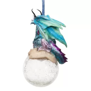 Design Toscano 5 in. Frost, the Gothic Dragon Holiday Ornament (3-Piece)