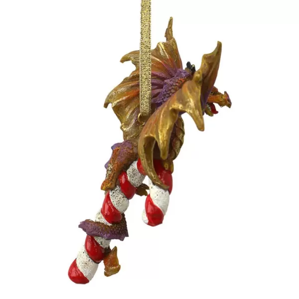 Design Toscano 5 in. Cane and Abel the Dragon 2017 Holiday Ornament