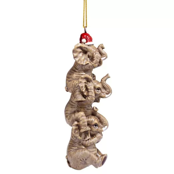 Design Toscano 5 in. See, Speak, Hear No Evil Elephant Holiday Ornament