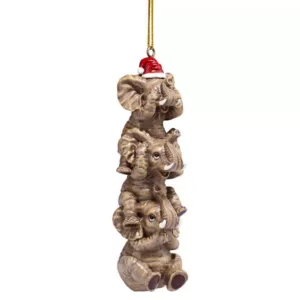 Design Toscano 5 in. See, Speak, Hear No Evil Elephant Holiday Ornament