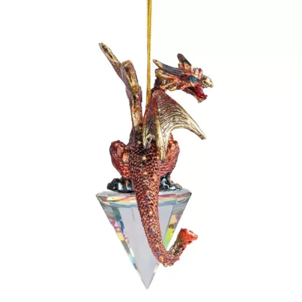 Design Toscano 3.5 in. Diamond Dragon Gothic Holiday Ornament