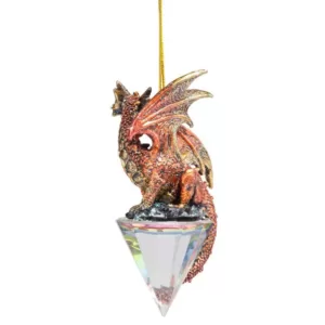 Design Toscano 3.5 in. Diamond Dragon Gothic Holiday Ornament (3-Piece)